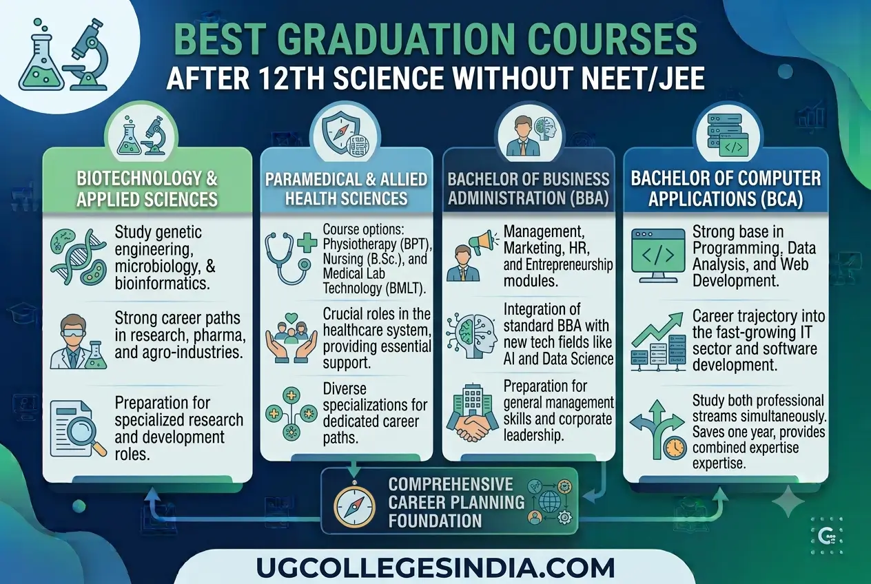 Best Graduation Courses After 12th Science Without NEET JEE